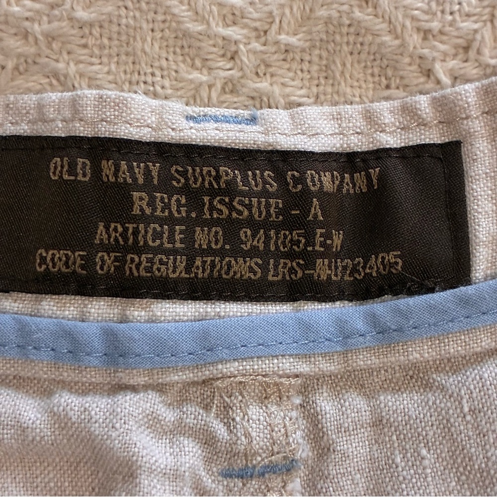 Old Navy Men's 100% Linen Shorts Natural Ivory Beige Sz 36 - Picture 10 of 12